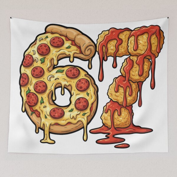 Item preview, 67 Dripping Pizza Nuggets - Funny Fast Food T-Shirt Design designed and sold by Sofialaamarita1.