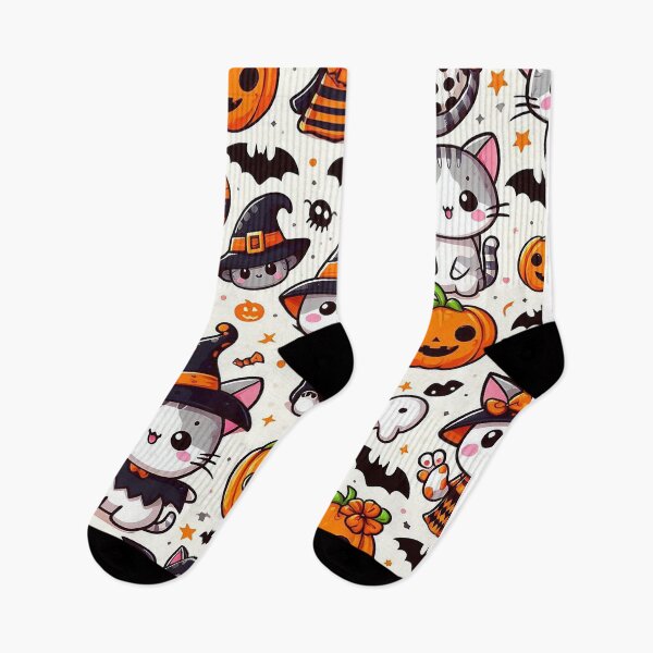 Item preview, Cute Halloween pattern with cats, bats and pumpkins designed and sold by Silbays.