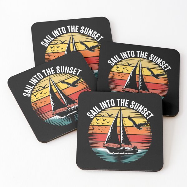 Item preview, Retro Sailboat under Sunset Glow designed and sold by SplashTastic.