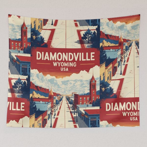 Item preview, Diamondville Wyoming 1950s USA Vintage Travel Tourism designed and sold by TravelersGems.