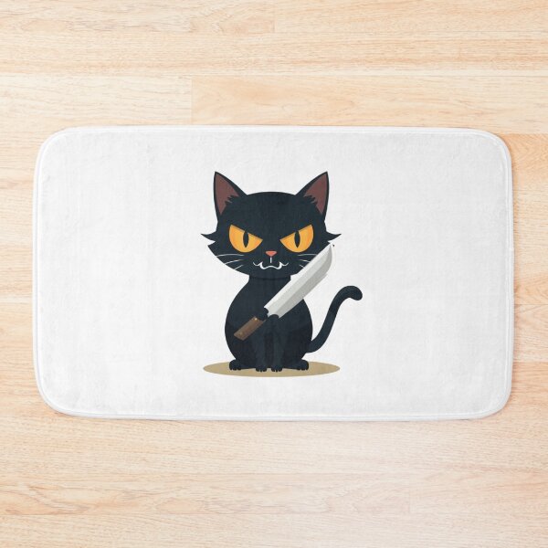 Item preview, Cute Evil Cat with Knife designed and sold by Kavya Art.