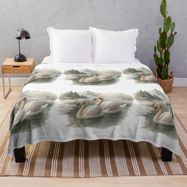 Item preview, Winter Swans on a Snowy River Scene designed and sold by ArtfulWeave.
