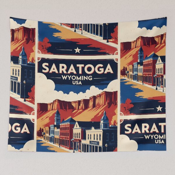 Item preview, Saratoga Wyoming 1950s USA Vintage Travel Tourism designed and sold by TravelersGems.