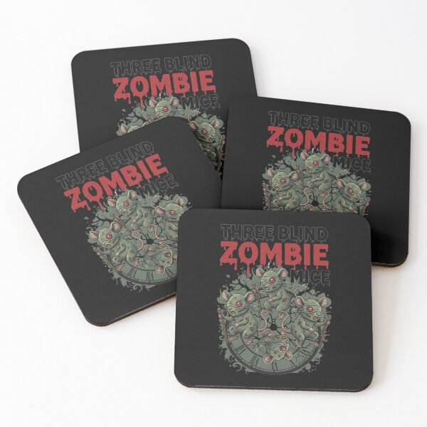 Item preview, Three Blind Zombie Mice Halloween Shirt - Undead Rhyme Mash Sticker designed and sold by GeniePixel.