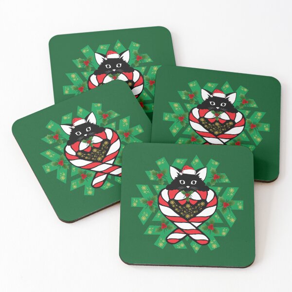 Item preview, Cute Xmas black cat designed and sold by Rbnano.