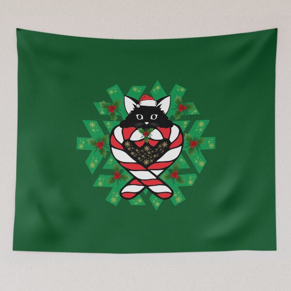 Item preview, Cute Xmas black cat designed and sold by Rbnano.