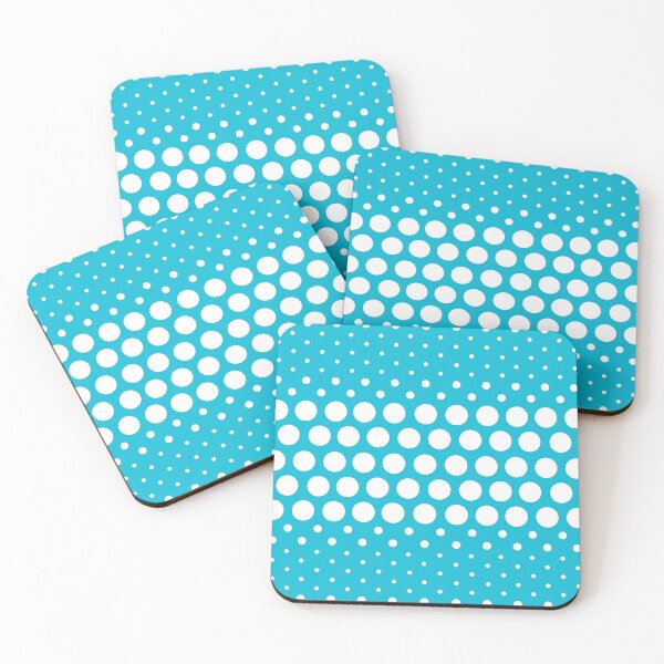 Item preview, Dotwave White Polka Dots on Aqua Blue  designed and sold by POLKAIWERX.