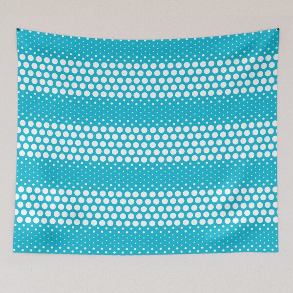 Item preview, Dotwave White Polka Dots on Aqua Blue  designed and sold by POLKAIWERX.
