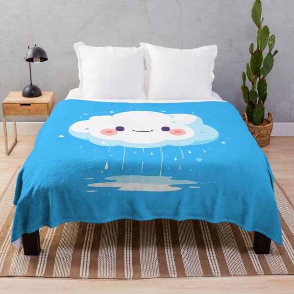 Item preview, Smiling Kawaii Rain Cloud – Cute Pastel Cartoon Character in Minimal Flat Vector Style | Whimsical Weather Art designed and sold by Windy-market.
