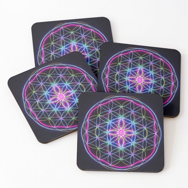 Item preview, SACRED GEOMETRY Flower of Life Psychedelic Art designed and sold by Elixyred.