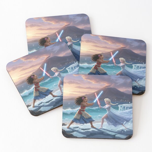 Item preview, ocean warrior vs. ice queen with glowing swords designed and sold by AndrewWorld.