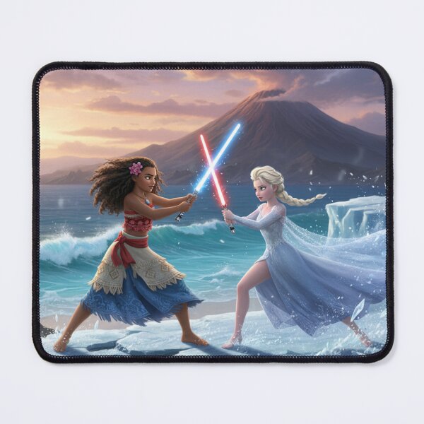 Item preview, ocean warrior vs. ice queen with glowing swords designed and sold by AndrewWorld.