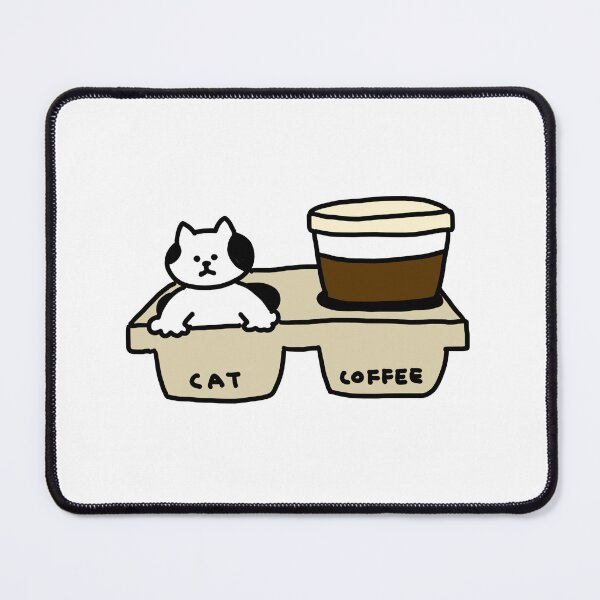 Item preview, a Cat and a cup of coffee in the tray designed and sold by superbaechoo.