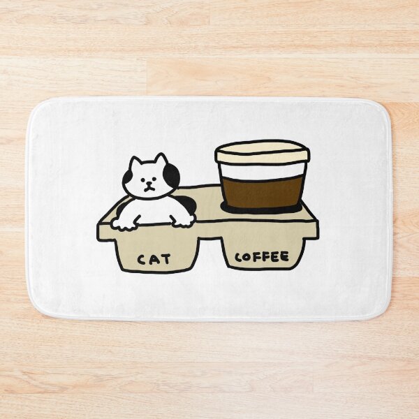 Item preview, a Cat and a cup of coffee in the tray designed and sold by superbaechoo.