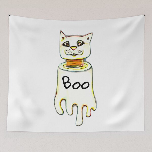 Item preview, Ghosty the Halloween Cat designed and sold by Kiekeboekat.