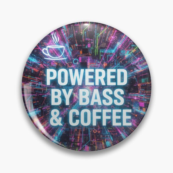 Item preview, POWERED BY BASS & COFFEE Funny Rave Music T-Shirt designed and sold by Elixyred.
