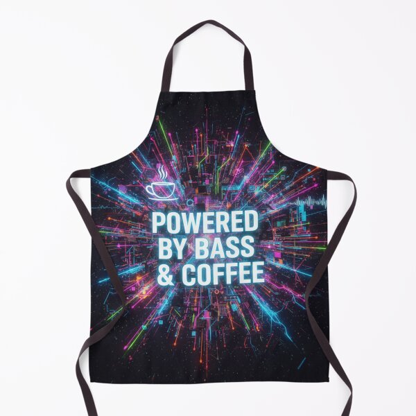 Item preview, POWERED BY BASS & COFFEE Funny Rave Music T-Shirt designed and sold by Elixyred.