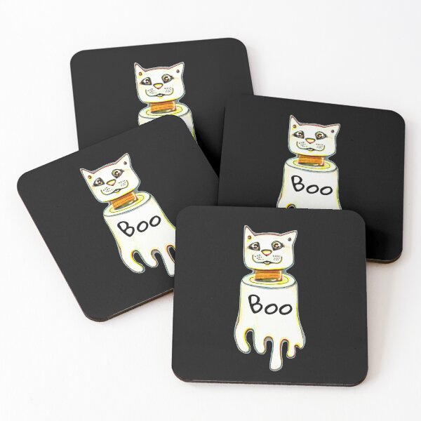 Item preview, Ghosty the Halloween Cat BLCK designed and sold by Kiekeboekat.