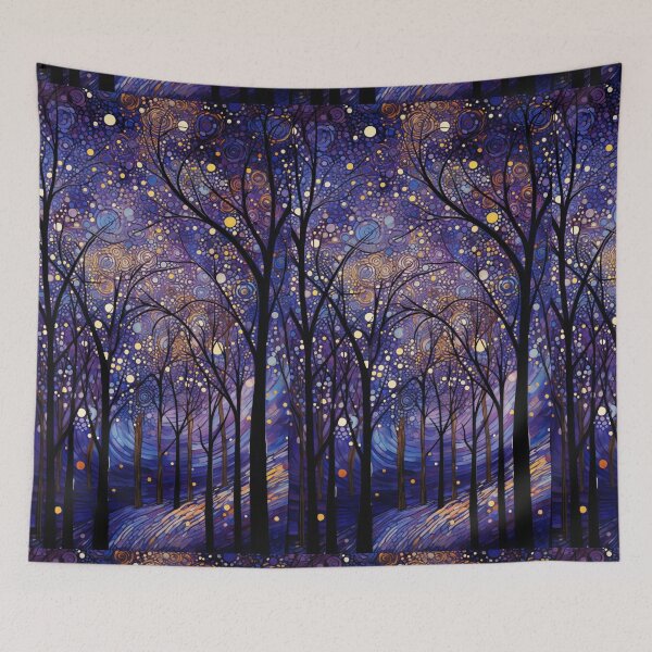 Item preview, Amethyst Nightfall – Klimt-Inspired Forest of Light designed and sold by Ewa Miller.
