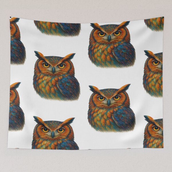 Item preview, Vibrant Colorful Owl Illustration – Majestic Night Bird Art designed and sold by FunkyPatakha.