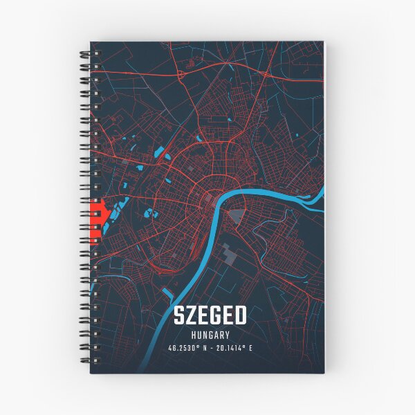 Item preview, Szeged Red & Blue Minimalist Map designed and sold by HomeLivingCo.
