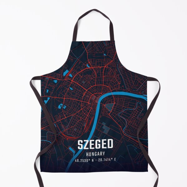 Item preview, Szeged Red & Blue Minimalist Map designed and sold by HomeLivingCo.