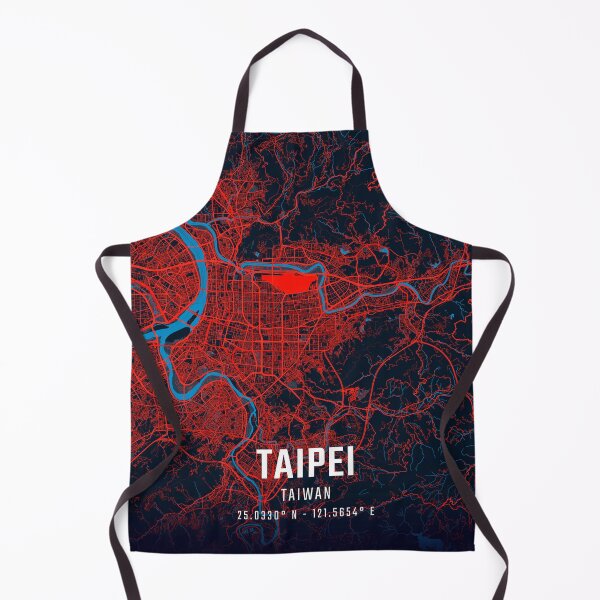 Item preview, Taipei Red & Blue Minimalist Map designed and sold by HomeLivingCo.