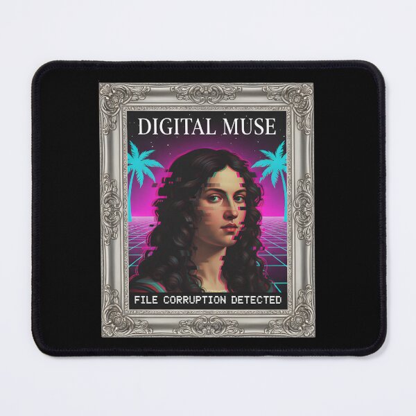 Item preview, DIGITAL MUSE: Classic Portrait Glitch Retrowave Aesthetic designed and sold by DailyVibesMerch.