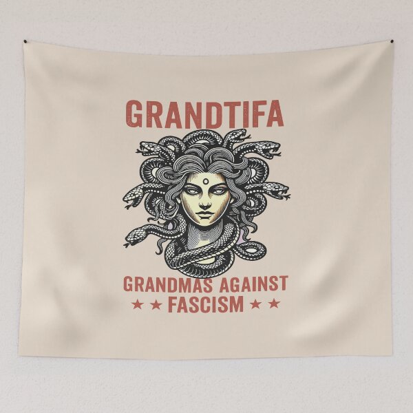 Item preview, Grantifa Grandmas Against Fascism ,Protest Medusa Feminist designed and sold by gear-posters.