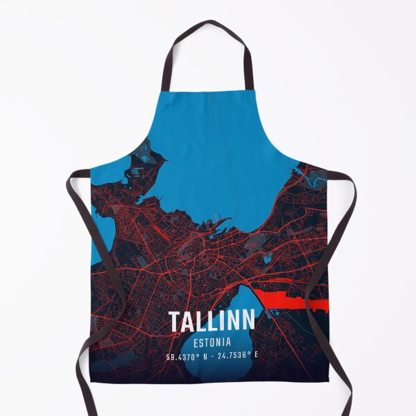 Item preview, Tallinn Red & Blue Minimalist Map designed and sold by HomeLivingCo.