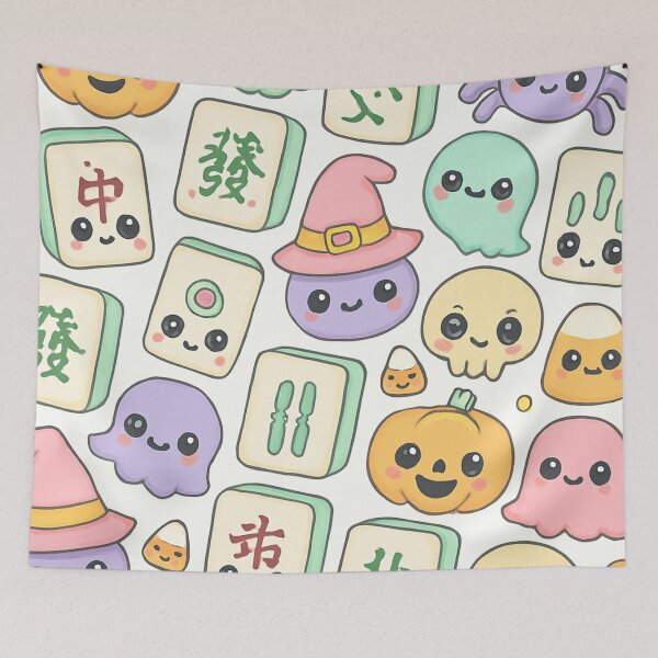 Item preview, Cute Halloween Mahjong Tile Pattern Design designed and sold by Best Pattern⭐⭐⭐⭐⭐.
