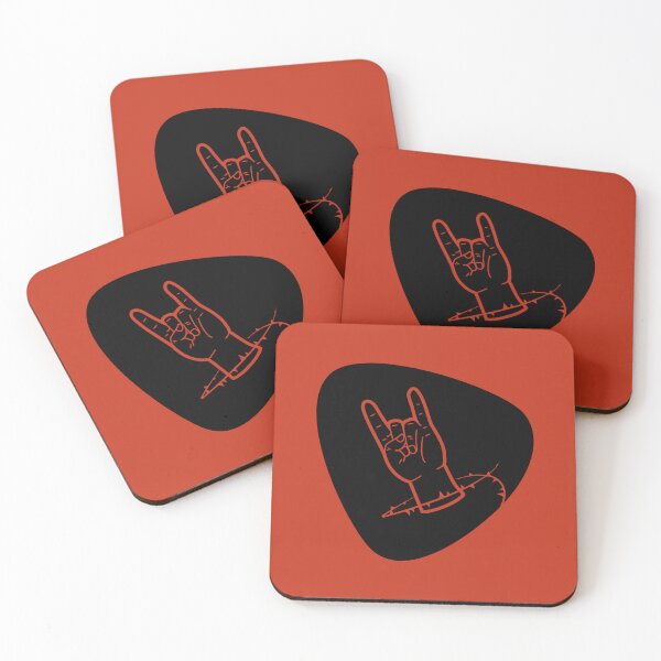 Item preview, Rock On Hand Sign Plectrum Sticker – Red and Black Barbed Wire Guitar Pick designed and sold by Melissa Plugge-Dekker.