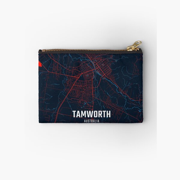 Item preview, Tamworth Red & Blue Minimalist Map designed and sold by HomeLivingCo.