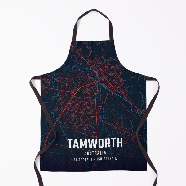 Item preview, Tamworth Red & Blue Minimalist Map designed and sold by HomeLivingCo.
