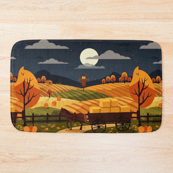 Item preview, Rural landscape at night during the grain harvest designed and sold by Design4uStudio.
