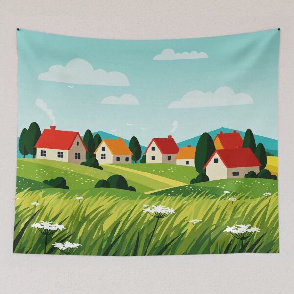Item preview, Wind in the grass in a rural landscape designed and sold by Design4uStudio.