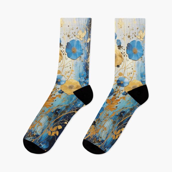 Item preview, Golden Bloom – Sapphire Flowers in Klimt’s Garden designed and sold by Ewa Miller.