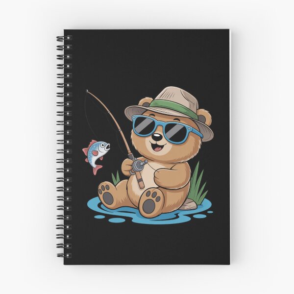 Item preview, Fishing Bear – Cool Relaxed Bear Fishing Cartoon Design designed and sold by ColorSplash123.