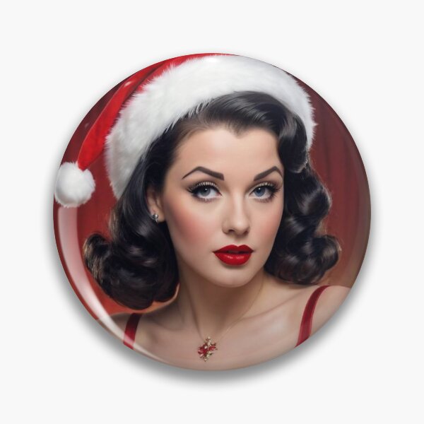 Item preview, Black-Haired Santa Baby Pin-Up – Vintage 1940s Christmas Glamour Art designed and sold by MissSaylor.