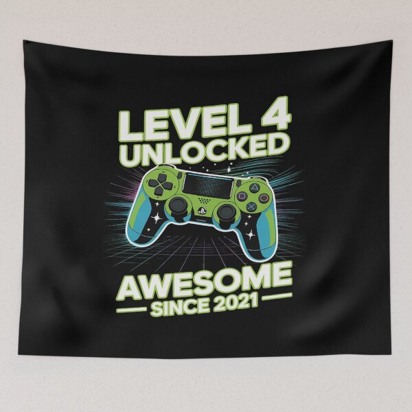 Item preview, Level 4 Unlocked Awesome Since 2021 Gaming Gamepad Birthday designed and sold by LeeEvans222.
