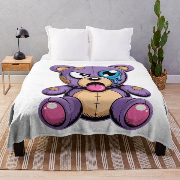 Item preview, Crazy Purple Teddy Bear with Stitches and Dripping Eye designed and sold by PatiMood.