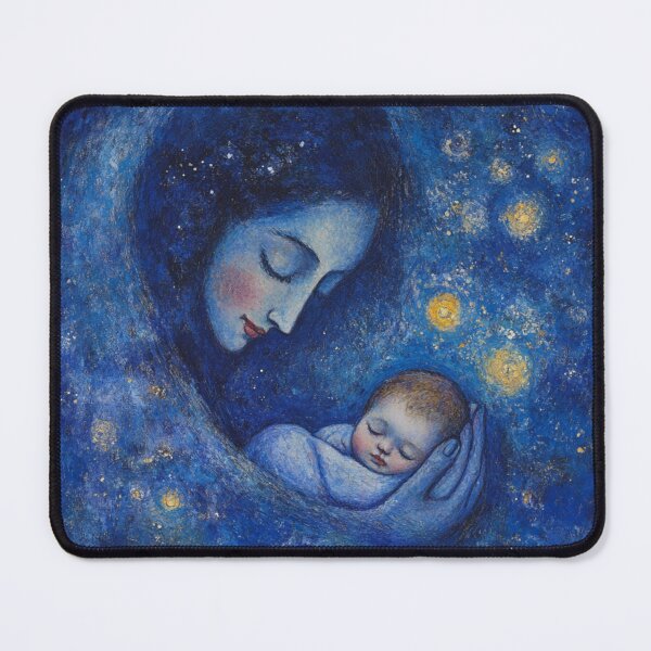 Item preview, Starry Embrace – Madonna and Child with a Touch of Chagall designed and sold by Ewa Miller.