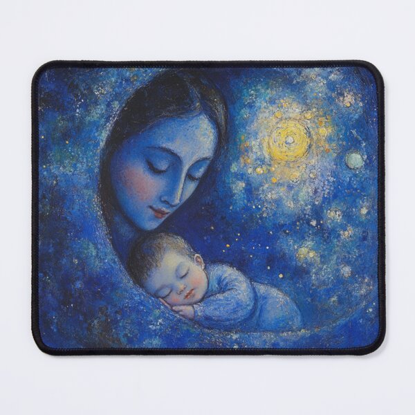 Item preview, Starry Embrace – Madonna and Child with a Touch of Chagall designed and sold by Ewa Miller.