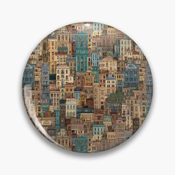 Item preview, "Seamless City Pattern – Vintage Architecture Design" designed and sold by casualnature.
