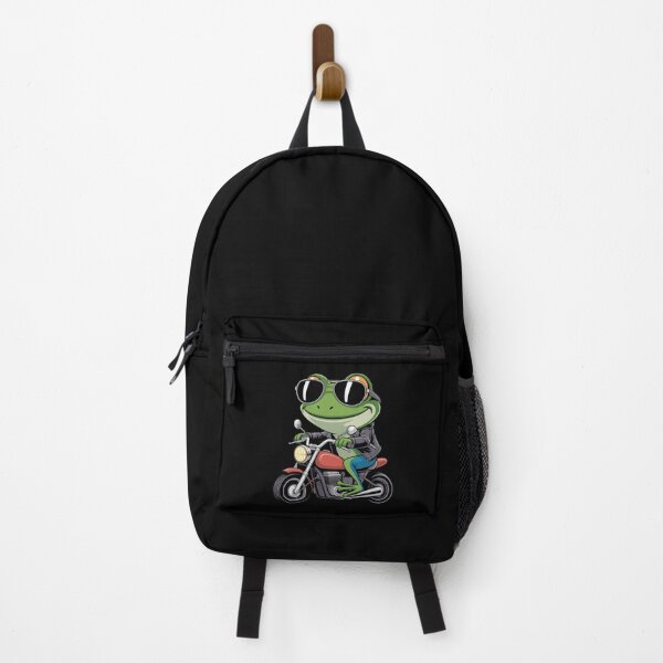 Item preview, Biker Frog – Cool Funny Frog on Motorbike Cartoon Design designed and sold by ColorSplash123.