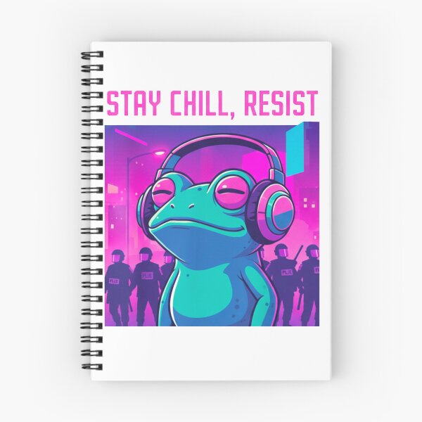 Item preview, Stay Chill, Resist - Vaporwave Aesthetic Portland Frog No King designed and sold by j-2k.
