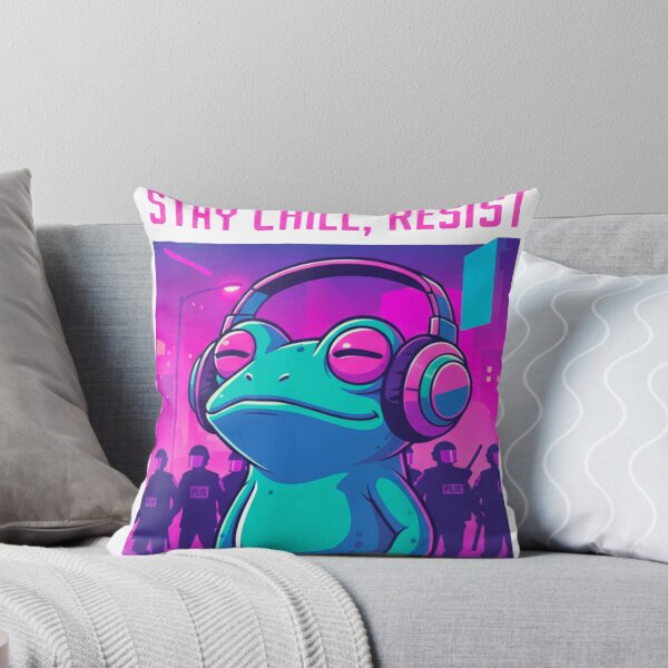 Item preview, Stay Chill, Resist - Vaporwave Aesthetic Portland Frog No King designed and sold by j-2k.