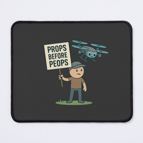 Item preview, “Props Before Peops” – Drone Pilot Protest Edition designed and sold by Hover & Plunge.