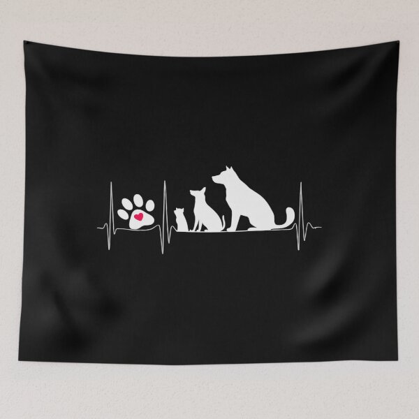 Item preview, Line Art Veterinary Heartbeat Dog And Cat Lovers designed and sold by LeeEvans222.
