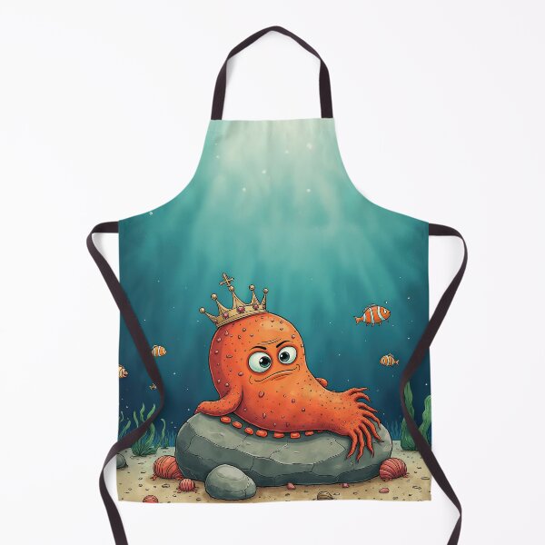 Item preview, King of the Sea – Grumpy Ocean Ruler Cartoon designed and sold by Whimsical Hug.